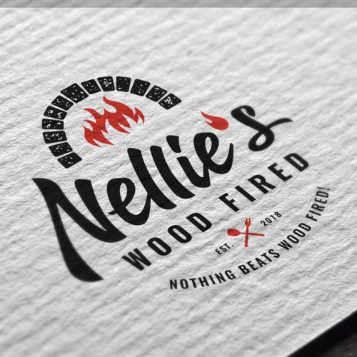 Timeless logo concept for Nellie's Wood Fired