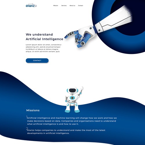 Website concept for an AI company