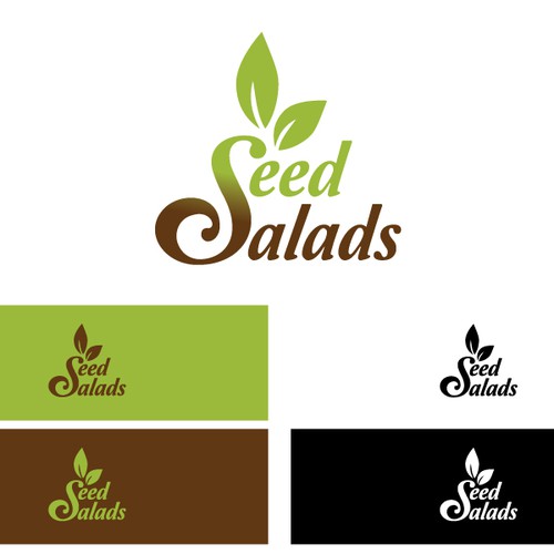 Sleek and modern logo design for "Seed" a high-end custom salad shop