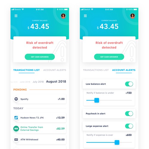 UI concept for Financial App