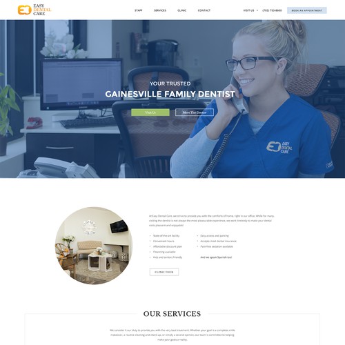 Webpage design for dental services