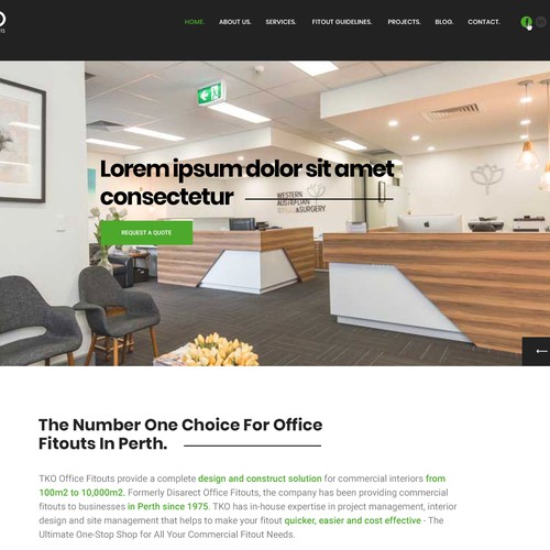 TKO Interior design landingpage