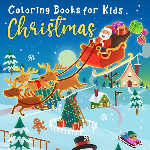 Coloring book cover for Christmas