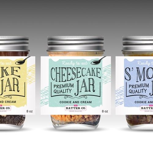 Label of dessert jar for shop
