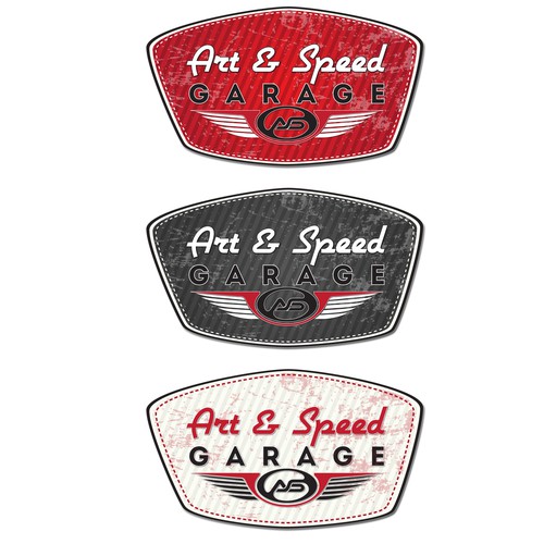 Create a Vintage/Retro Sign for "Art & Speed Garage"