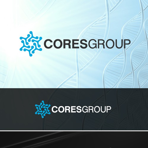 Design a logo for Coresgroup, an educational resource for clinical research professionals.