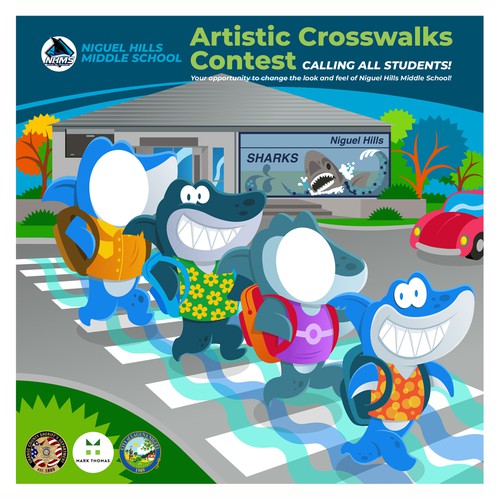 Artistic Crosswalks Contest Cartoon Illustration