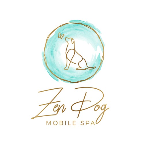 Mobile dog groomer logo concept