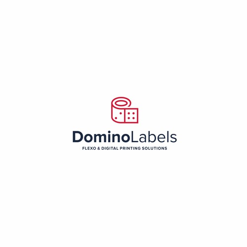 domino label unique logo design concept