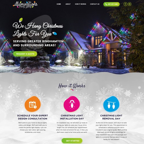 Out of the box website for Professional Christmas Light display company