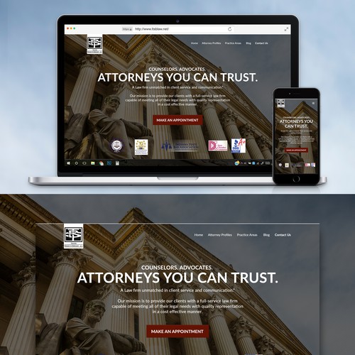 Clean legal landing page