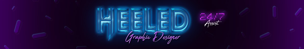 99Designs banner for @heeled