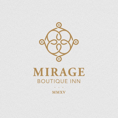 Create a rich and modern logo for a new boutique hotel brand: MIRAGE BOUTIQUE INN