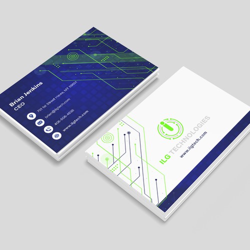 Sleek Business Card Design for ILG Technologies Company