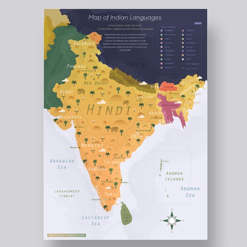 Indian languages map design