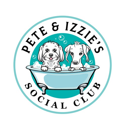 a Cartoon Dogs Logo for Dog Grooming Salon