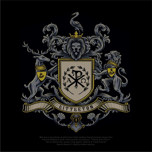 Littleton Coat of arms, heraldic family crest logo design