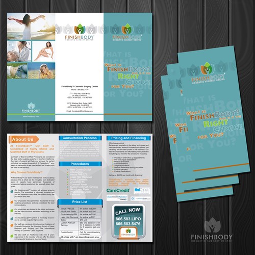 print or packaging design for FinishBody Cosmetic Surgery Center