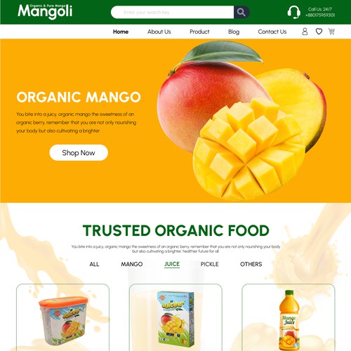 Online Mango Seller Website UI Design