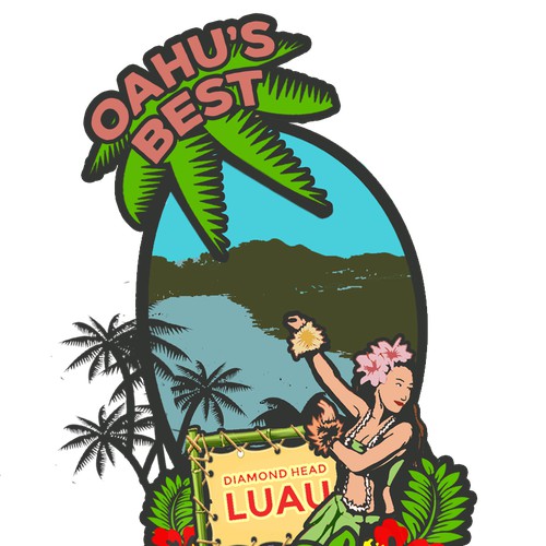 Create an eye catching magnet souvenir for the Diamond Head Luau