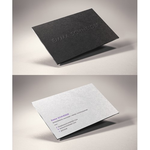 Letterpress Business Cards: Emboss + Silver Painted Edges