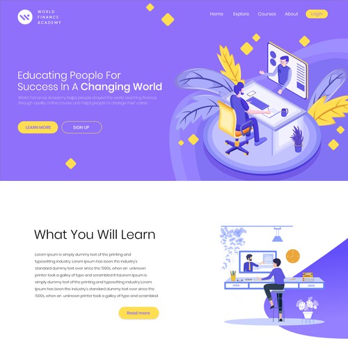 Online Bootcamp Site Landing Page