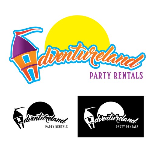 Logo design for Adventureland Party Rentals.