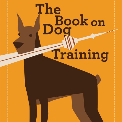 Create a playful and clean cover for "The Book on Dog Training"