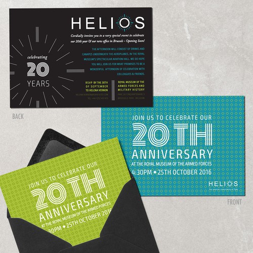 20th Anniversary Invitation for Helios an Aviation Management Company