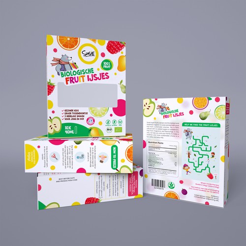 Fruits ice lolly packaging box design