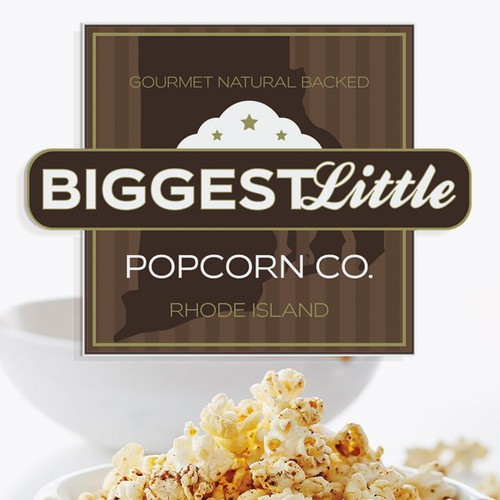 Biggest Little popcorn logo design
