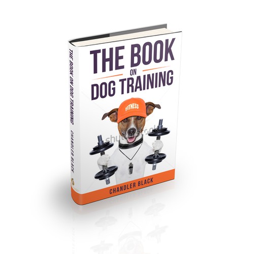 Create a playful and clean cover for "The Book on Dog Training"