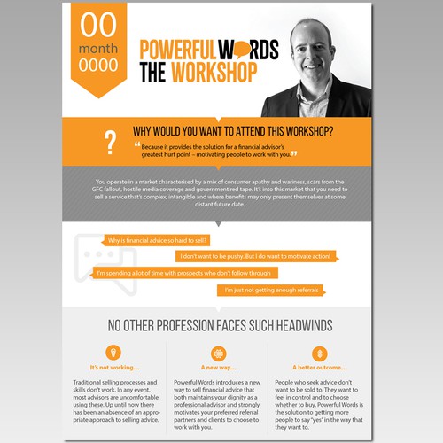 A compelling one-page flyer for a dynamic workshop