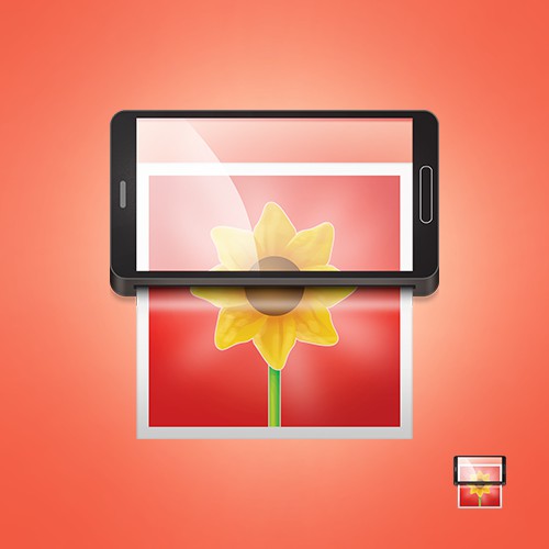 Android launcher icon for a photo printing app