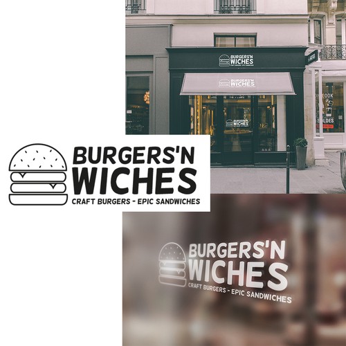 Simple but bold logo for Burgers'n Wiches