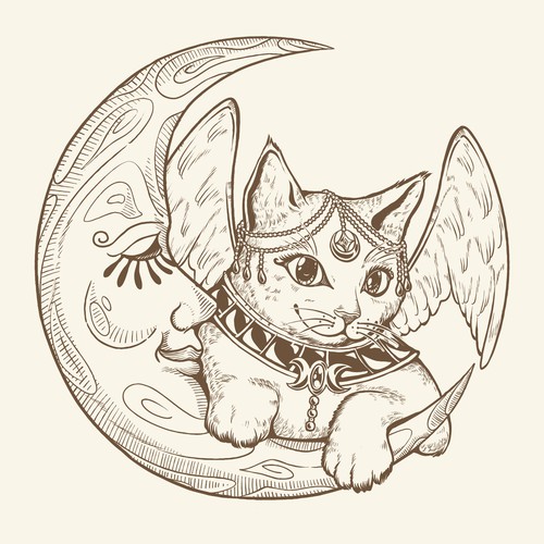 Cat Illustration Astrology Theme