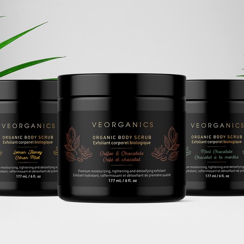 Winning label design for an organic body scrub