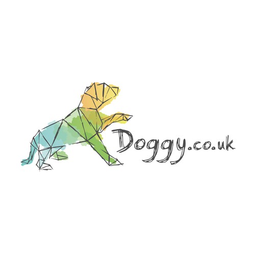 Watercolor dog logo