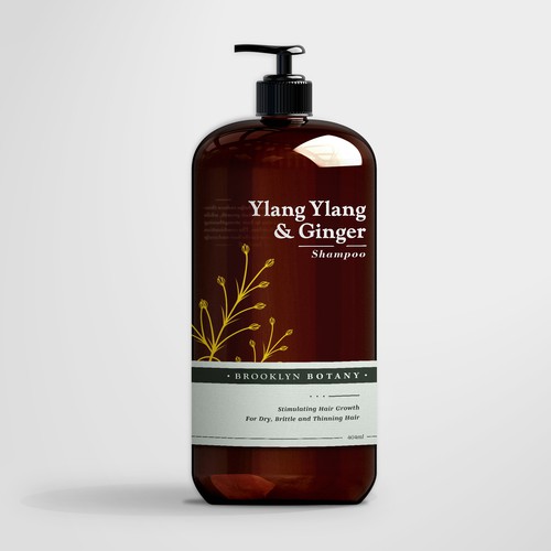 Ylang Ylang & Ginger Shampoo packaging concept