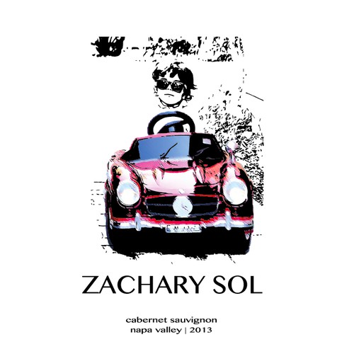 Bold Sketch Design for Wine Bottle