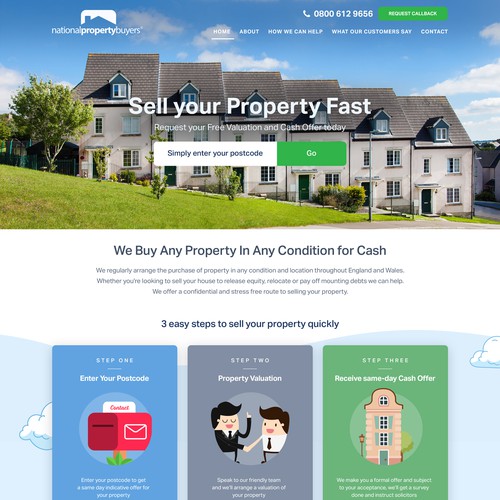 Cool web design for property selling website.