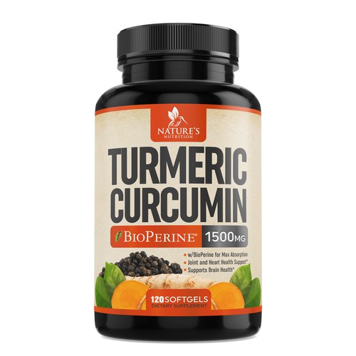 TURMERIC CURCUMIN supplement label design