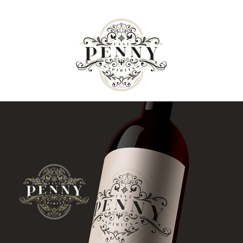 vintage label for fast Penny Spirits