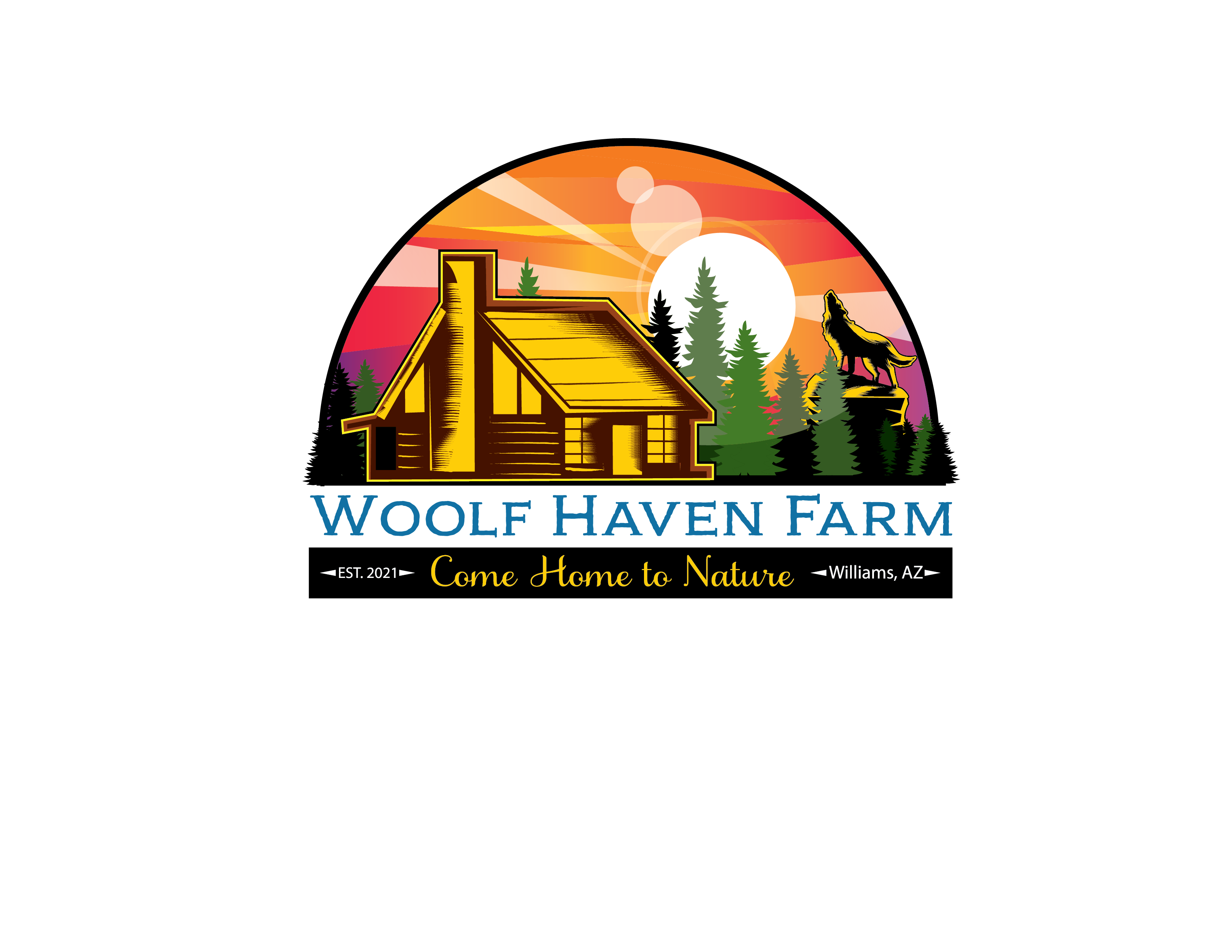 Design a nature lovers logo for our farm with cabin rentals near the grand canyon