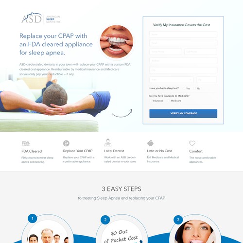 Landing Page design for American Sleep Dentistry
