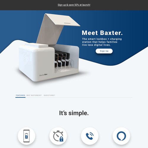 Web design for a portable charger company