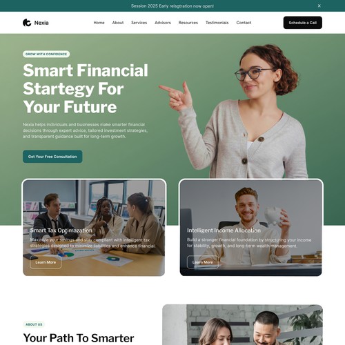 Finance Advisor Landing Page