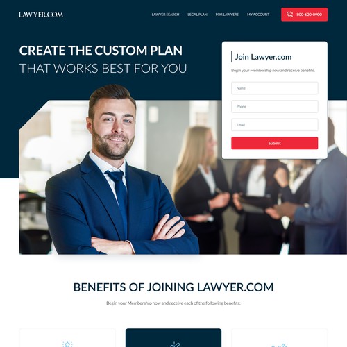 Lawyer.com | Legal Landing Page Design