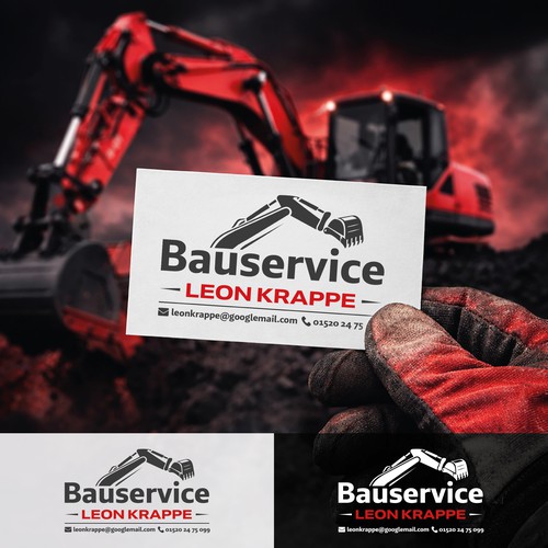 Robust excavator mark — construction service logo