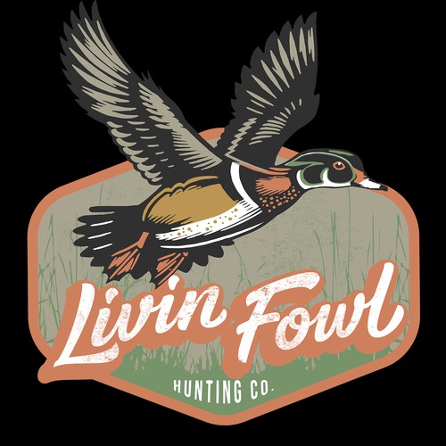 T-Shirt Design for Livin Fowl Hunting co